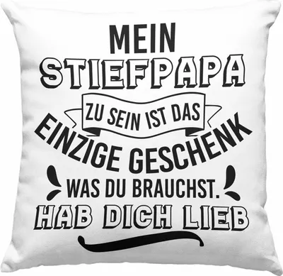 Produktbild von Trendation - Stiefpapa Deko-Kissen mit Füllung 40x40 Spruch Geschenk Lustige Sprüche Stiefvater Geschenk Geburtstag Geburtstagsgeschenk (Grün)