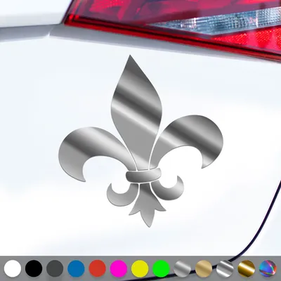 Produktbild von PantherPixel Lilie Aufkleber Fleur De Lis Lys Florenz Decor Sticker Auto Geschenkidee Farbe Chrom-Silber