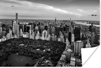 Produktbild von MuchoWow® Poster New York - Central Park - USA - Schwarz - Weiß 120x80 cm - Bilder