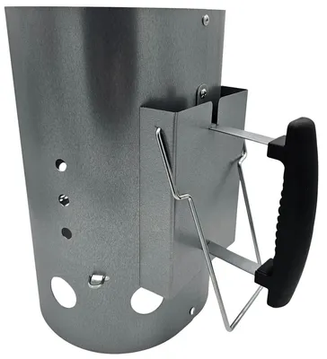 Produktbild von Bambelaa! Grillkohleanzünder Premium Silber mit Kunststoffgriff Stahl Grillkamin (ca.19 cm Durchmesser, 30,5 cm hoch)