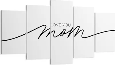 Produktbild von Bild auf Leinwand - Leinwandbild - 5 Teile - Ich liebe dich Mama - 160x85cm - Wand Bild - Wanddeko - Wandbilder - Leinwanddruck - Bilder - Wanddekoration - Leinwand bilder - Wandbild - EA160x85-4794