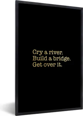 Produktbild von MuchoWow® Gerahmtes Poster Zitat - Brücke - Gold - Schwarz 40x60 cm - Poster mit Schwarzem Bilderrahmen Wandposter Rahmen Foto Bilder - Papierdruck - Wandbilder