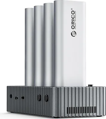 Produktbild von Orico It48N-C 4-Disk-Dockingstation Mit M.2 Nvme-Klonfunktion - Grau