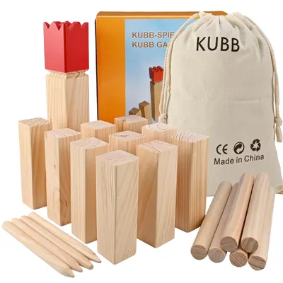 Zdjęcie produktu dla Gra Kubb,  , 12 drewnianych figur, do ogrodu