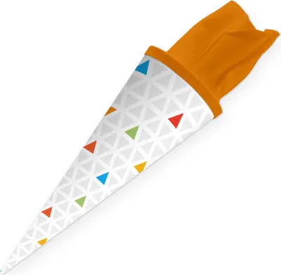 Produktbild von itenga Geschwister Schultüte 35cm Dreiecke bunt Geschenkverpackung