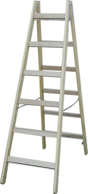 Produktbild von Stabilo Sprossen-Doppelleiter Holz 2 x 6 Sprossen