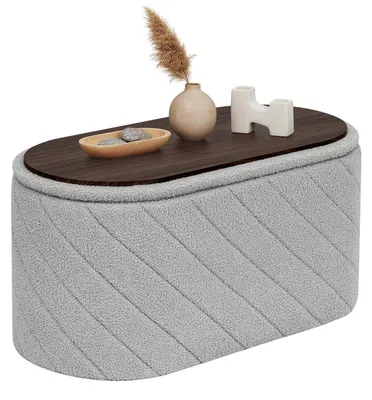 Produktbild von Klappbare Sitzbank mit Stauraum, Bettbank, 76x38x38 cm, Grau