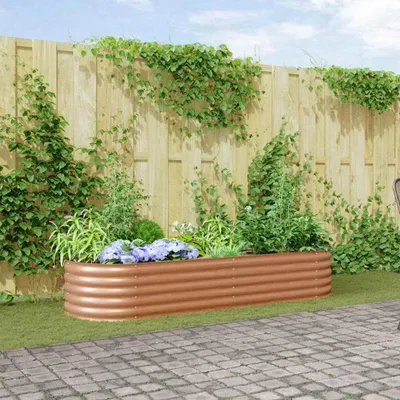 Image de Maison Exclusive - Potager surélevé marron 240 x 80 x 44 cm en acier