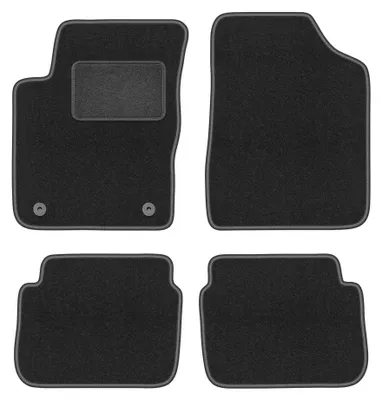 Produktbild von Velours-Fußmatten für Hyundai i10 2007-2013 (Schrägheck) – 4-tlg, Graphit, passgenau – Wielganizator LUX
