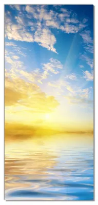 Produktbild von Wallario selbstklebende Türtapete 100 x 220 cm - Sonnenuntergang über dem Meer I - Abwischbar, rückstandsfrei zu entfernen