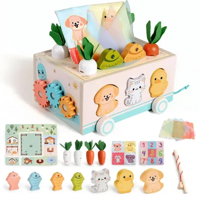Image de Omgoods - Jouet en bois Montessori 7-en-1 pour enfants