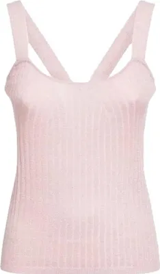 Produktbild von Guess Damen T-Shirt mit Trägern Rosa Metallic-Fäden Runder Ausschnitt