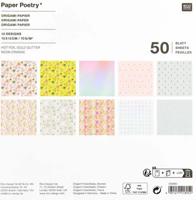 Produktbild von Origami Futschikato, BlumenMIX, 15 x 15 cm, 50 Blatt
