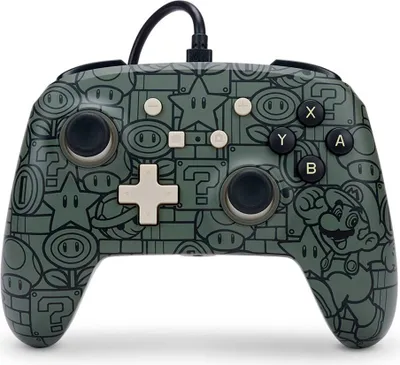 Produktbild von PowerA 1522659-01, Gamepad, Nintendo Switch, Analog, Kabelgebunden, USB, Schwarz, Grau