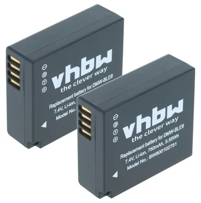 Produktbild von vhbw 2x Akku kompatibel mit Leica D-Lux Typ109 Kamera (750 mAh, 7,2 V, Li-Ion)