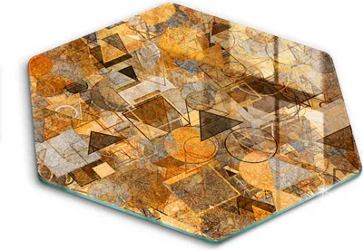 Produktbild von Glasschneideplatte - Herdabdeckplatte - Hexagon 40 cm -Schneidebrett - Spritzschutz - Geometrisches Figurenmuster