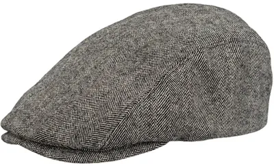 Balke Schiebermütze mit Fischgrätmuster in schwarz
