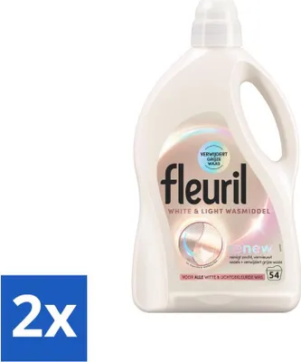 Produktbild von Fleuril - Waschmittel - Flüssigwaschmittel für weiße und helle Wäsche - Weiße und helle Wäsche - 54 Wäschen - Vorteilspack - 2 Stücke