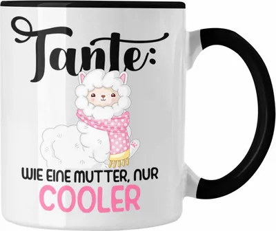 Produktbild von Trendation - Tante Wie Eine Mutter Nur Cooler Tasse Geschenk für Beste Tante der Welt (Schwarz)
