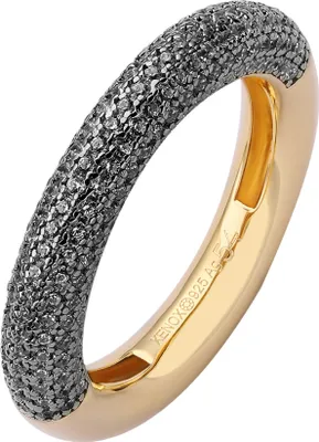 Produktbild von Xenox Damen Ring Sterling Silber 925 gelb vergoldet mit Zirkonia Steinen schwarz rhodiniert - GLOW XS2043G, Ringgröße (Durchmesser):54 (17.2 mm Ø)