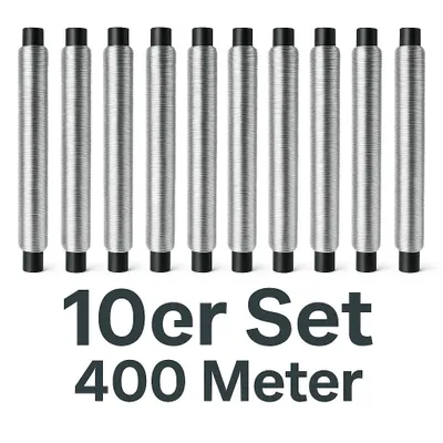 Produktbild von Bindedraht 10er Set Blumendraht Wickeldraht Floristendraht Basteldraht 400m Silb