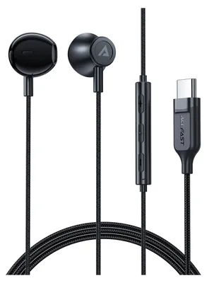 Zdjęcie produktu dla Słuchawki douszne Acefast L2 USB-C, mikrofon, pilot, 1,2 m - czarne