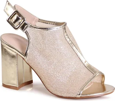Produktbild von topschuhe24 3148 Damen Sandaletten Glitzer Netz , Farbe:Gold, Größe:38 EU