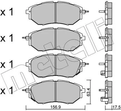 Produktbild von METELLI Bremsbeläge Satz Vorne Bremsklötze für SUBARU FORESTER (SJ) 22-0763-0