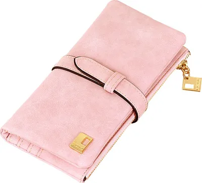 Produktbild von Damen Geldbörse Damen Geldbeutel Lange Portemonnaie Rosa