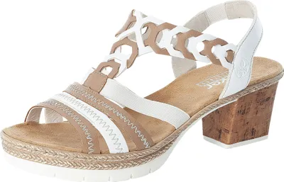 Produktbild von Rieker Damen Sandalen Sandaletten Slingback V2975-61, Größe:41 EU, Farbe:Beige