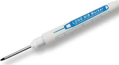 Image de Stylo marqueur à plume longue multifonctionnel, étanche, à trou profond, 30 mm, pour le travail du boisBlanc