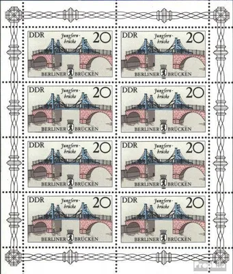 Produktbild von Briefmarken DDR 1985 Mi 2973II Kleinbogen Offsetdruck gestempelt Historische Brücken in Berlin