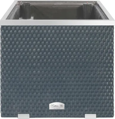 Produktbild von Pflanzenkübel mit Bewässerungssystem aus Rattan Grau 50 x 50 x 43 cm
