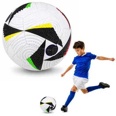 Produktbild von Trainingsfußball für den Rasenplatz, weiße Muster, 22 cm, Größe 5