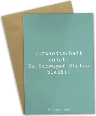Produktbild von Mr. & Mrs. Panda Klappkarte Spruch Ex-Schwager Erinnerung - Meeresbrise - Geschenk, hochzeitskarten, vatertagskarte, weihnachtskarten, Trennung, Beziehungsende, Liebe