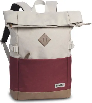 Produktbild von BestWay Campus Style Rucksack: Weiss/Weinrot