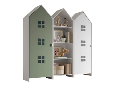 Produktbild von VIPACK - CASAMI BRUGES Set 3-tlg. best. aus: Regalschrank, Schrank 1-trg. mit Front in Grün u. Weiß