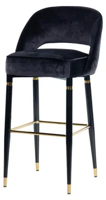 Produktbild von Adda Home Velvet Hocker, Schwarz, Norfolk, 51 x 53 x 102 cm