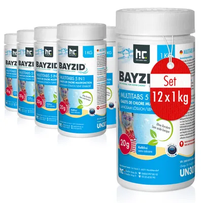 Produktbild von 12x 1 kg BAYZID® Multitabs 20g 5in1 für Pools