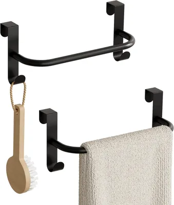Obrázok produktu pre Držiak na uteráky 23 cm, 2 ks, čierny, do kúpeľne