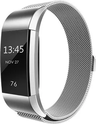Produktbild von Magnetisches Milanese Edelstahlband für Fitbit Charge 2 Uhrband Silver_Silver