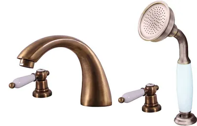 Zdjęcie produktu dla Slezák-RAV Bateria wannowa Slezák RAV Morava Retro MK569SSM Kolor: stary mosiądz, Wymiar: 1/2''