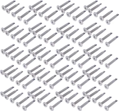 Obrázok produktu pre 100ks Krížové samorezné skrutky Okrúhle skrutky s hlavou podložky 410 Skrutky z nehrdzavejúcej ocele 4,8x32mm 100ks