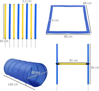 Produktbild von Pawhut Hunde Agility Slalom Übung Hundesport Training Reifen Hürde Set 2 Modelle