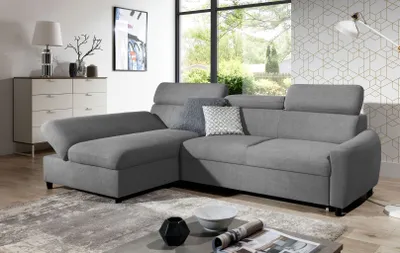 Image de AX LIVING Petit canapé avec fonction sommeil Olettio Mini 260 cm Gris G