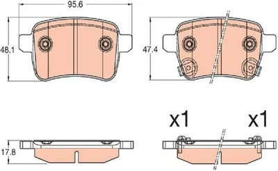 Produktbild von TRW Bremsbeläge Satz Hinten für FIAT 500L (351, 352) GDB2032