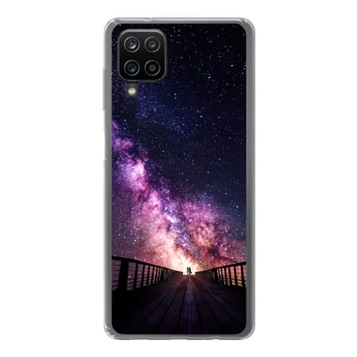 Produktbild von MuchoWow® Handyhülle Schutzhülle Hülle für Samsung Galaxy A12 Universum - Galaxie - Lila - Jungen - Mädchen - Kinder Silikon Softcase Handy Hülle - Bild
