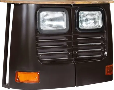 Image de vidaXL Buffet de camion en bois massif de mangue gris foncé