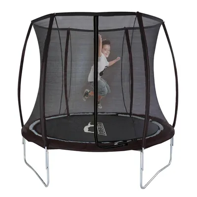 Zdjęcie produktu dla Trampolina zewnętrzna Alert z siatką zabezpieczającą czarna 244 cm