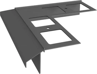 Produktbild von Renoplast Aluminium Traufprofil K100R Keramikboden, Außenecke 90°, Graphit